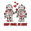 Beep Boop Be Mine Süßer Roboter-Valentin