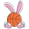 Easter Basketball Bunny Design