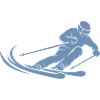 Minimalist Skier Silhouette Skiing