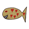 Heart fish with heart pattern