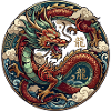 Dragon Circle: Chinese Dragon Emblem Motif