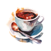 Aquarelle tasse de café aquarelle