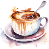 Kaffee Aquarell Tasse Splash