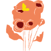 Orange Poppy with Butterfly