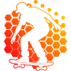 Funny skater motif