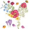 Bouquet of flowers with birds