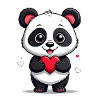 Panda with heart