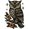 Night Owl Flight with Blossoms