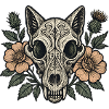 Blossoms Skull Fox