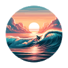 Sunset Surf Wave