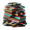 Schallplatten-Turm in Farben