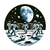 Moon football: Astronauts in orbit