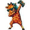 Gamer Giraffe Playing Video Games Art