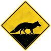 Fox Yellow Road Sign
