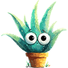 Cheerful aloe with glasses