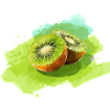 Éclaboussure Aquarelle Kiwi