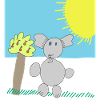 Whimsical Elephant Under a Bright Sun
