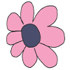 Pastellrosa Cartoon-Blume