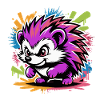 Neon Fraffiti Igel Farbexplosion