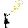 Butterflies in Banksy style