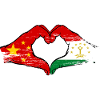 China Tajikistan Flag Hands Heart Shape