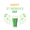 Verre vert et trèfles Saint Patrick