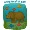 Hippopotamus in underwater play