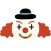 Cheerful Clown Face Retro Art