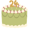 Pastel Green 24th Birthday Cake