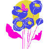 Blumenbouquet in Neonfarben