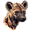 Vigorous hyena portrait illustration
