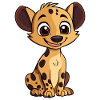 Cuddly hyena cub cartoon