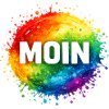 Moin in the rainbow waterfall
