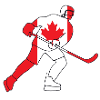 Hockey player with the Canadian flag