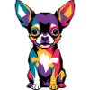 Bunter Chihuahua-Hund geometrisch