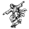  Jesus Skateboard - Funny Skate Meme 