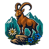 Ibex on mountain meadow