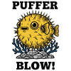 Humor Fish Globe Puffer Blow