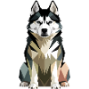 Elegant Husky Dog Minimalist