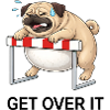 Ironic Saying Pug Overweight Hurdles