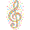 clef carnival confetti music