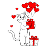 Cat on Valentine's Day