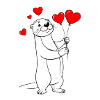 Loutre à la Saint-Valentin