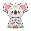 Pastel meditative Zen Koala