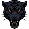 Night leopard head with fiery eyes