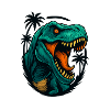 Neon Dino Jungle Head