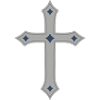 Grey Cross with Indigo Diamonds