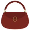 Crimson Handbag Silhouette