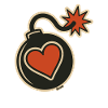 Herz Bombe Liebe mit Funken