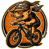 Maiale pirata in mountain bike BMX